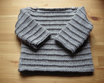 Maglione piccolo navy in lino e cotone per bambino