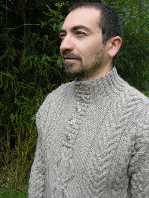 Pull irlandais homme fait main sales