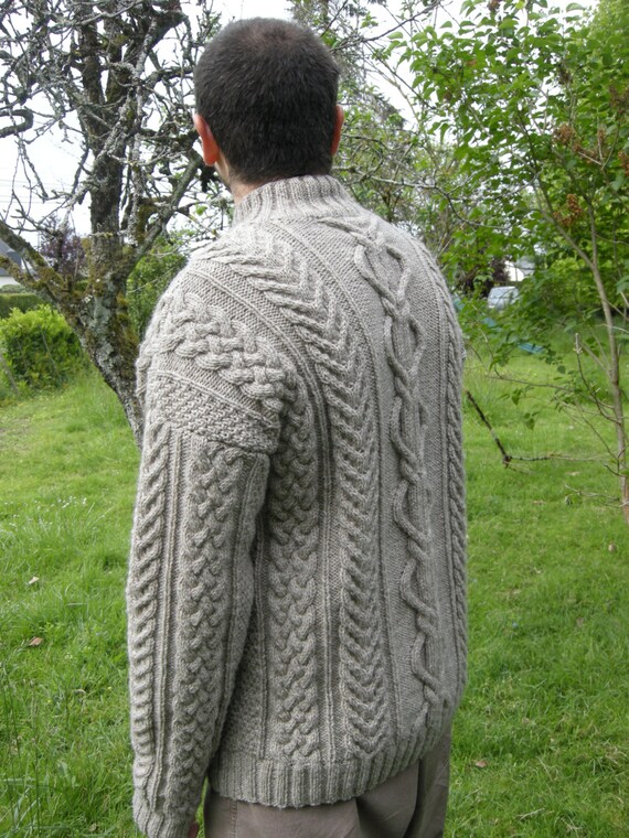 Pull irlandais outlet homme fait main