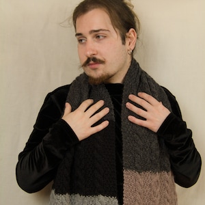 Extra long stole - extra long aran stole - very soft yarn - pure new wool