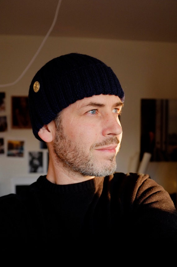 navy fisherman beanie