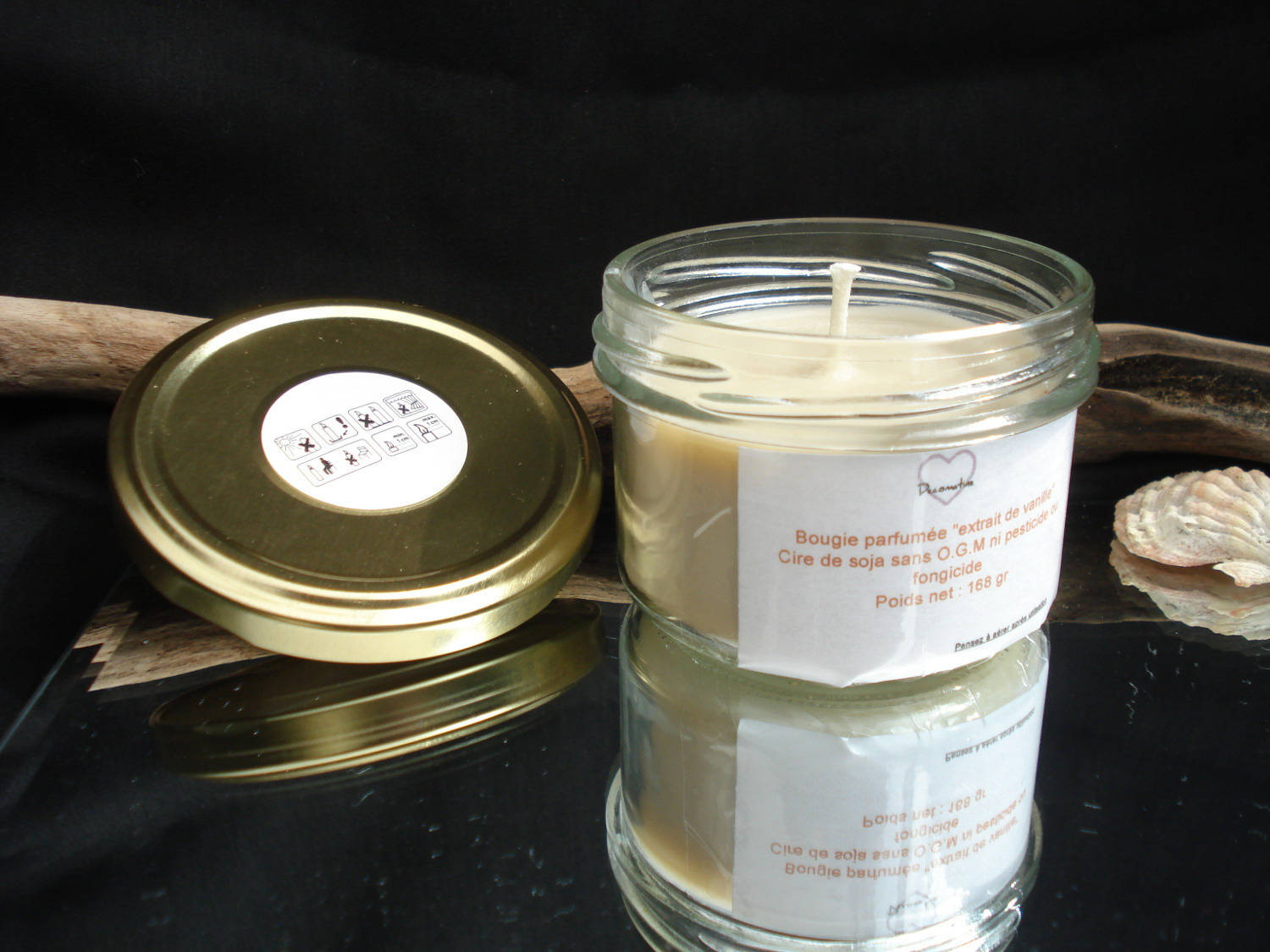 candle in a jar of vanilla extract scent Etsy