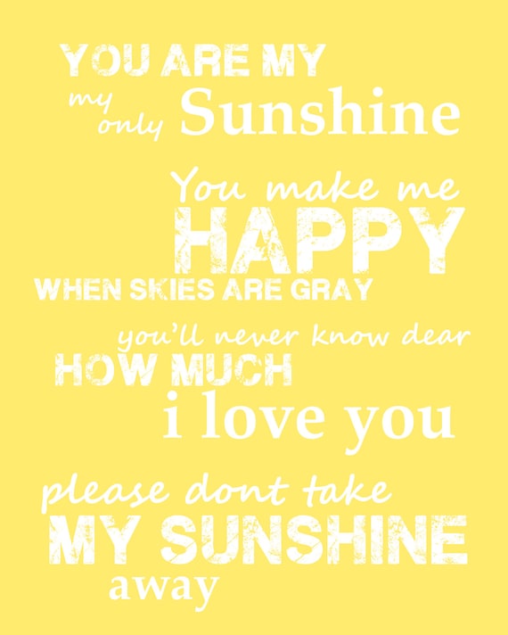 Printable You Are My Sunshine Poem