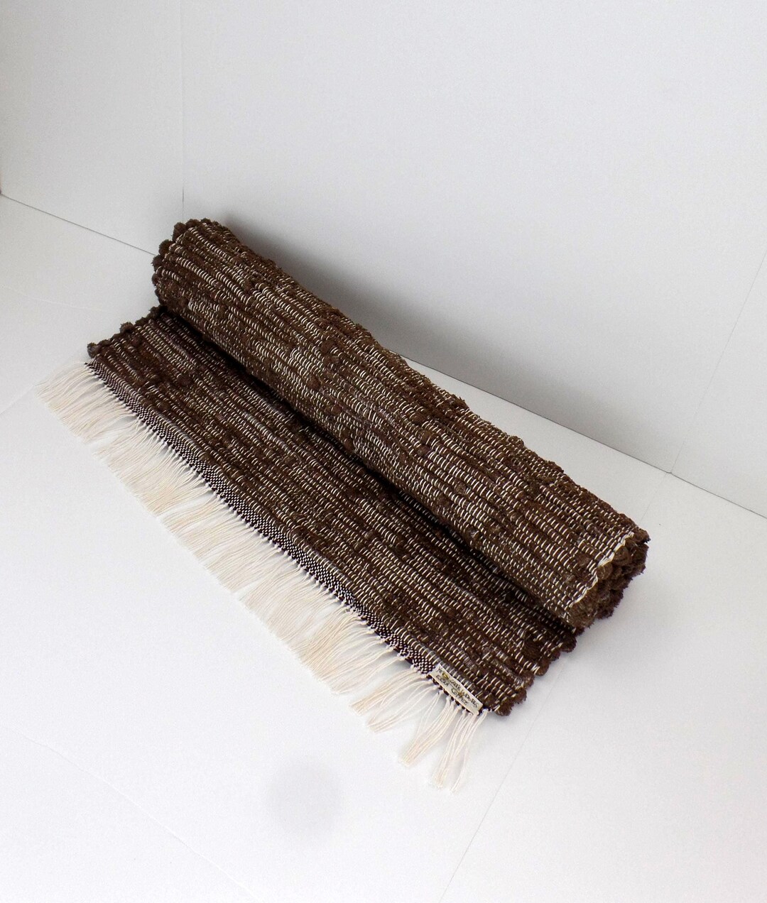 Brown Rag Rug Extra Coffee, Brown, Handwoven Rag Rug: USA Made, 24x36 Machine ...