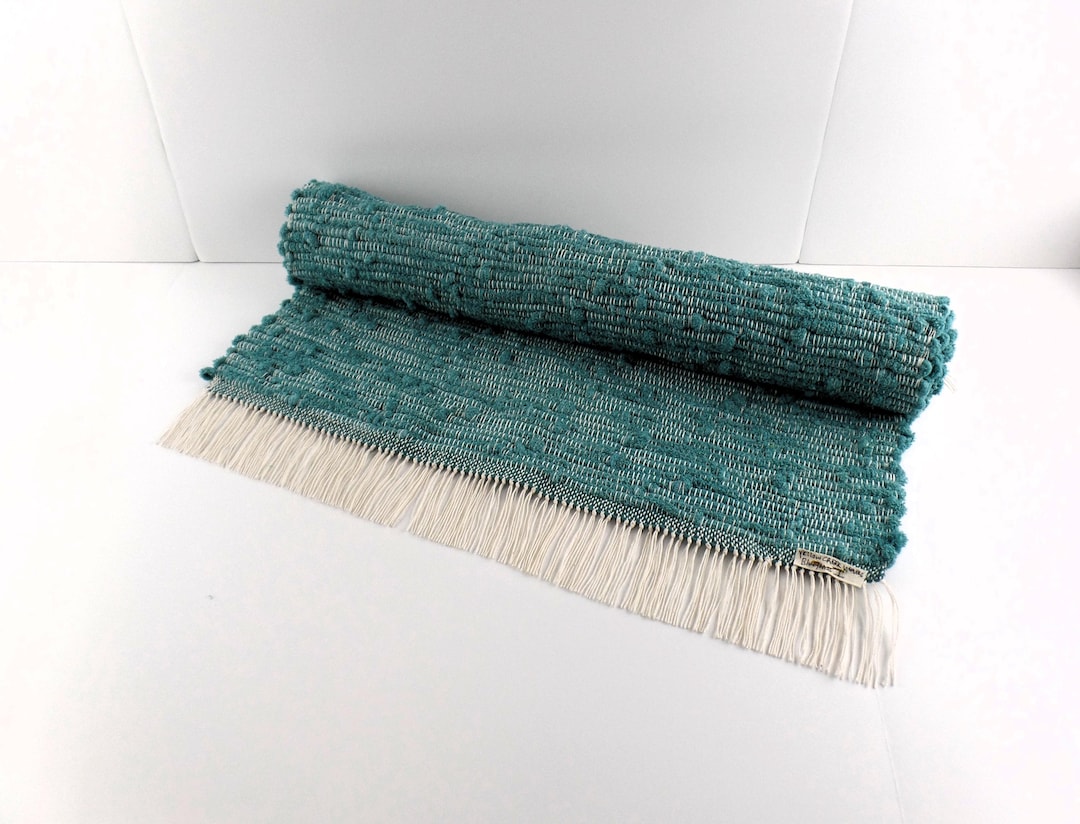 Bluegrass, Green Rag Rug: Handwoven Cotton, Machine Washable 24x36 - Etsy