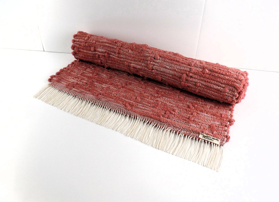Windrose Red Rag Primrose, Red Rag Rug: Handwoven USA Cotton, 24x36 (machine Washable ...