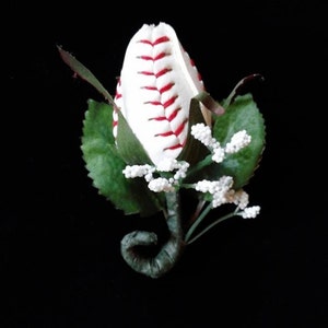 Baseball Rose Sport Bud  Boutonniere