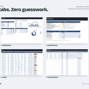 Real Estate Agent Business Tracker Spreadsheet, Commission, Leads and Deadlines, Google Sheets Excel zdjęcie 2
