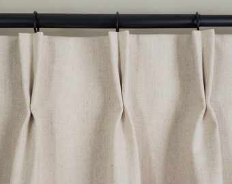 Pinch Pleat Panels in Heavy Florence Linen in Natural
