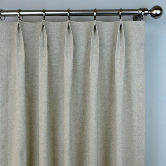 Plain Natural Oatmeal Linen Solid Curtains Pinch Pleat 84 Etsy