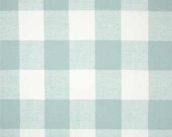 Light Snowy Blue White Anderson Buffalo Check Curtains - Rod Pocket - 84 96 108 or 120 Long by 24 or 50 Wide - Optional Blackout Lining