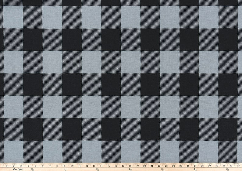 Large Buffalo Check Black And Gray Grey Curtains Rod Pocket
