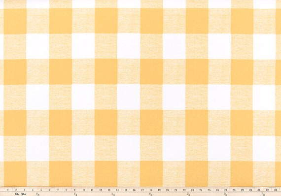 Yellow And White Buffalo Check Curtains Rod Pocket Etsy