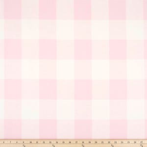 Bella Pink and  White Anderson Buffalo Check Curtains - Pinch Pleat - 84 96 108 120 Long - Optional Blackout or Cotton Lining