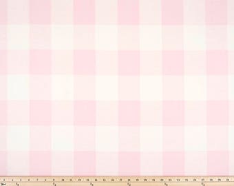 Bella Pink and  White Anderson Buffalo Check Curtains - Pinch Pleat - 84 96 108 120 Long - Optional Blackout or Cotton Lining