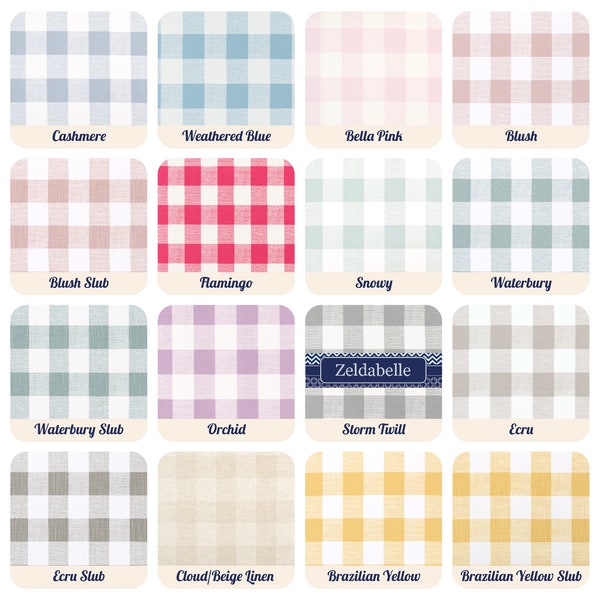 32 Colors- Rod Pocket Top Buffalo Check Curtains - Lining Options Available - Cotton, Blackout, Dimout