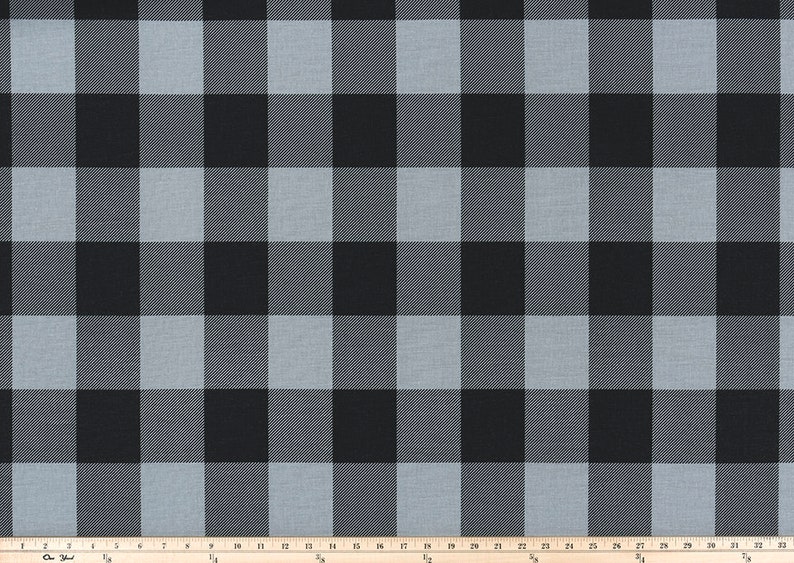Large Black And Gray Buffalo Check Curtains Grommet 84 96 Image 0