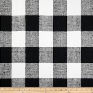 Pair Black and White Buffalo Check Curtains - 24 Width and 50 Width Options -Rod Pocket - Options For Cotton or Blackout Lining bild 9