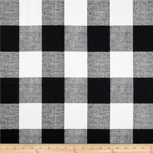 Black and White Buffalo Check Curtains Rod Pocket Options for Cotton and Blackout Lining image 10