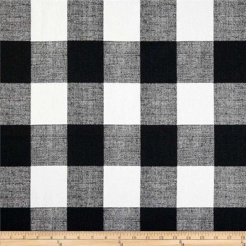 Black and White Buffalo Check Curtains Rod Pocket Options for Cotton and Blackout Lining image 10