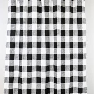 Pair Black and White Buffalo Check Curtains - 24 Width and 50 Width Options -Rod Pocket - Options For Cotton or Blackout Lining bild 7