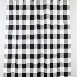 Black and White Buffalo Check Curtains Rod Pocket Options for Cotton and Blackout Lining image 8