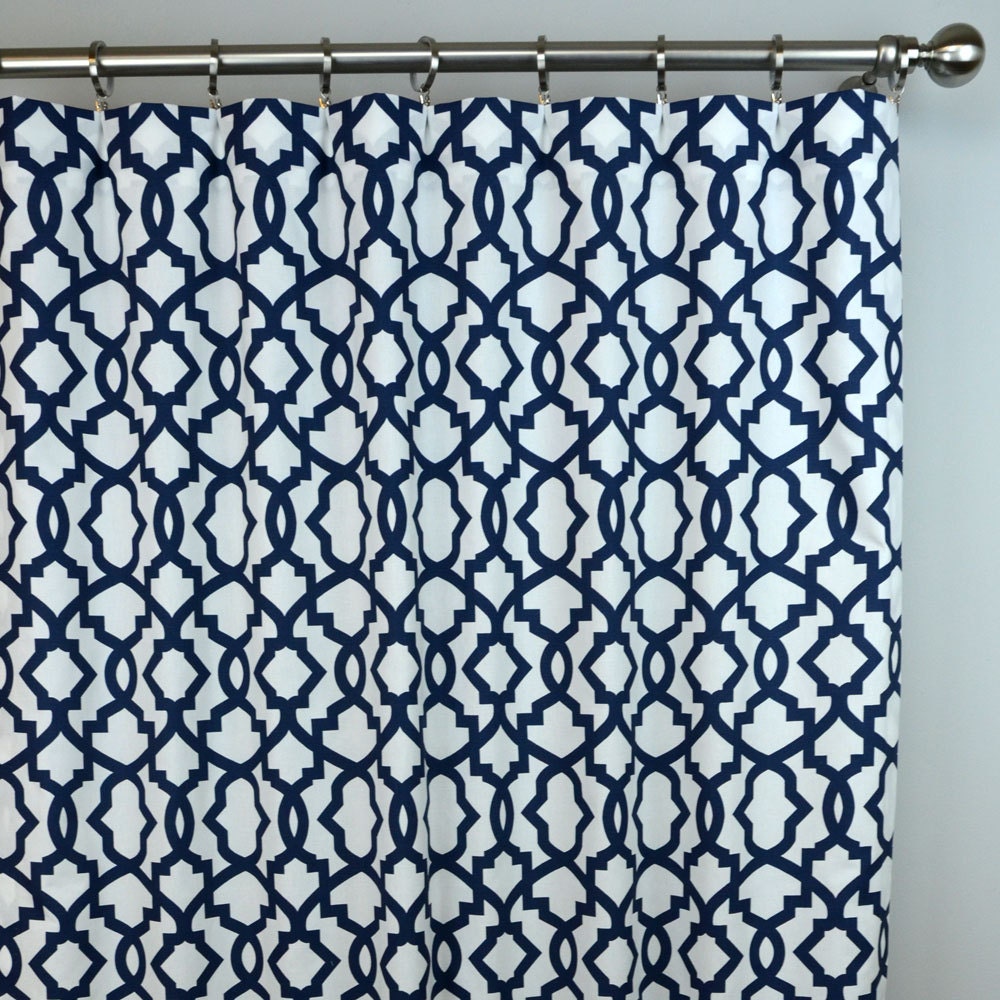 Navy Blue White Sheffield Quatrefoil Moroccan Lattice Trellis Etsy