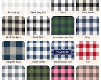 32 Colors- Rod Pocket Top Buffalo Check Curtains - Lining Options Available - Cotton, Blackout, Dimout