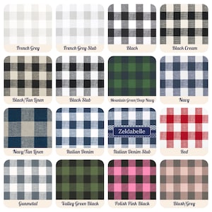 Pair Black and White Buffalo Check Curtains - 24 Width and 50 Width Options -Rod Pocket - Options For Cotton or Blackout Lining bild 2
