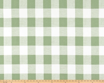 Sage Green and White Buffalo Check Curtains - 24 Width and 50 Width Options -Rod Pocket - Options For Cotton or  Blackout Lining