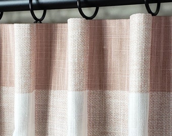 32 Colors - Cartridge Pleat  Buffalo Check Curtains - Lining Available, Blackout, Cotton, Dimout