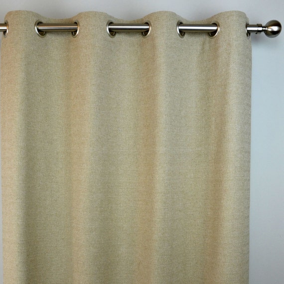 Pair Of Grommet Top Curtains In Solid Taupe Beige Denton Linen Etsy