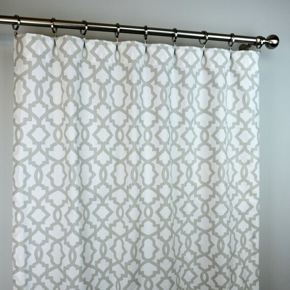Light French Gray White Sheffiled Trellis Curtains Rod Etsy