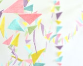 Summer party decor - Pastel triangle felt garland banner, Pink, Mint, Lilac, Yellow, Easter decor