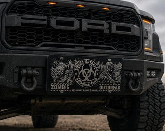 Zombie Outbreak Response Team - License Plate - Laser Engraved