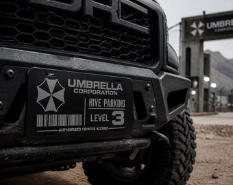 Umbrella Corporation Hive Parking - License Plate - Laser Engraved
