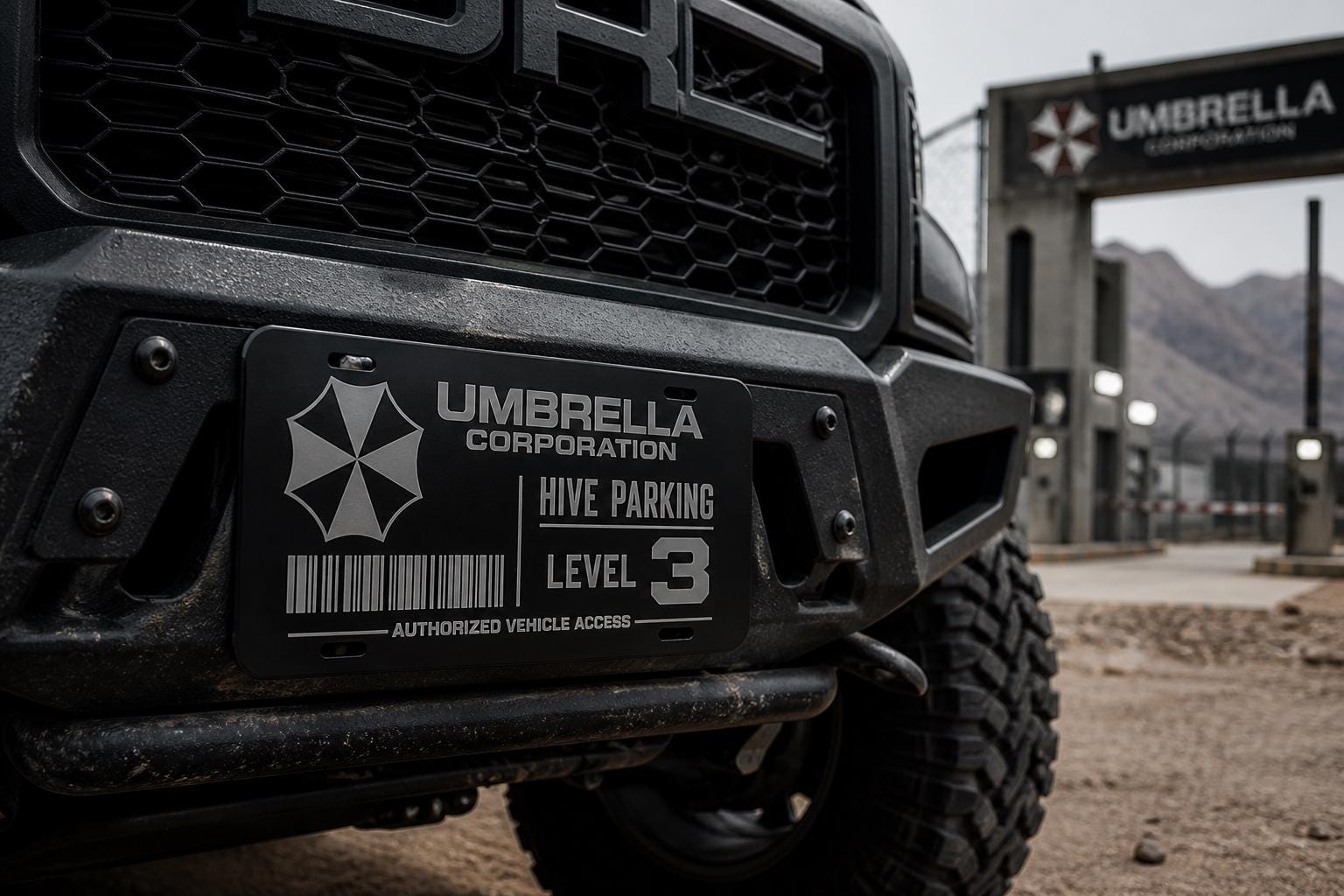 Umbrella Corporation Hive Parking - License Plate - Laser Engraved