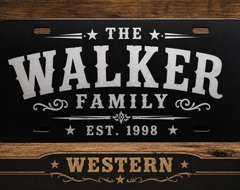 Family Name - License Plate - Laser Engraved