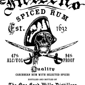 One Eyed Willy Rum Lable