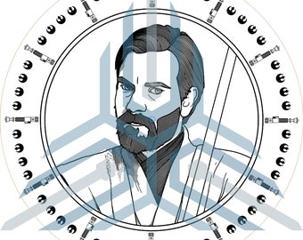 Obi Wan Kenobi Clock SVG