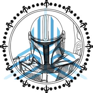 Mandalorian Clock SVG