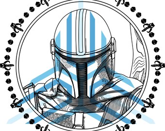 Mandalorian Clock SVG