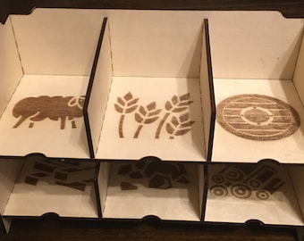 Catan stack-able card tray SVG laser file