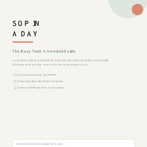 SOP Template Workbook: Process Documentation Worksheets, Workflow Planner, Standard Operating Procedure Guide PDF