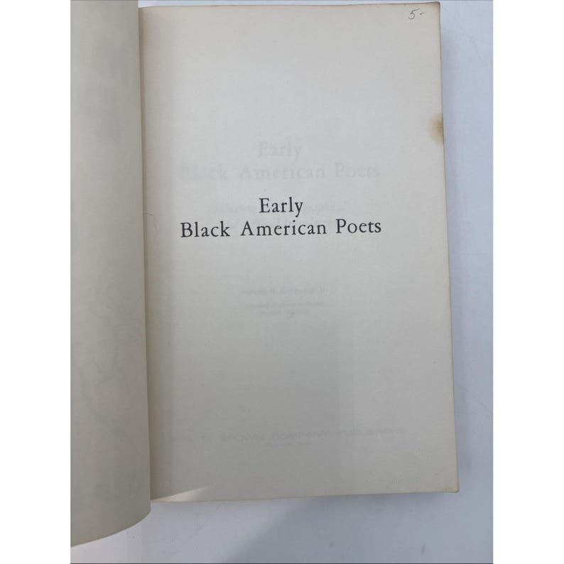 vintage 1969 early black american poets robinson, william h 1st ed. paperback image 4