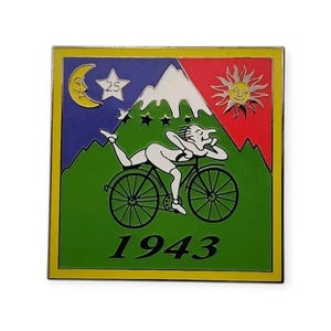 Bicycle Day *Glow in the dark&quot; Enamel Pin,Brooch,Jewelry, Lapel Pin not Blotter Art Psychedelic Hat Pin Gift