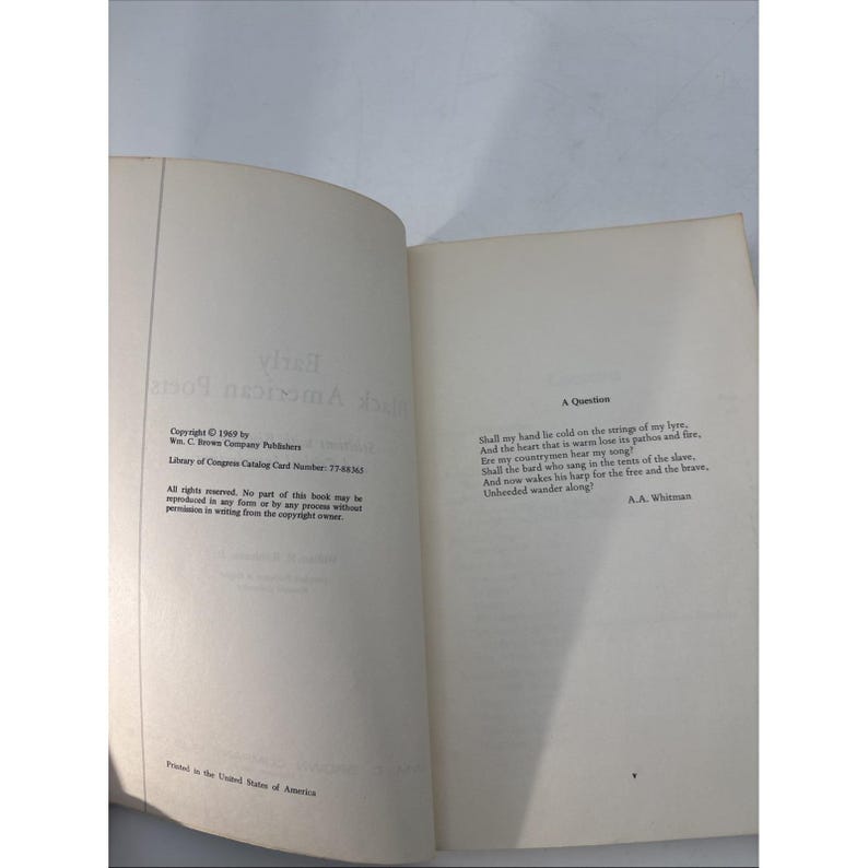 vintage 1969 early black american poets robinson, william h 1st ed. paperback image 6