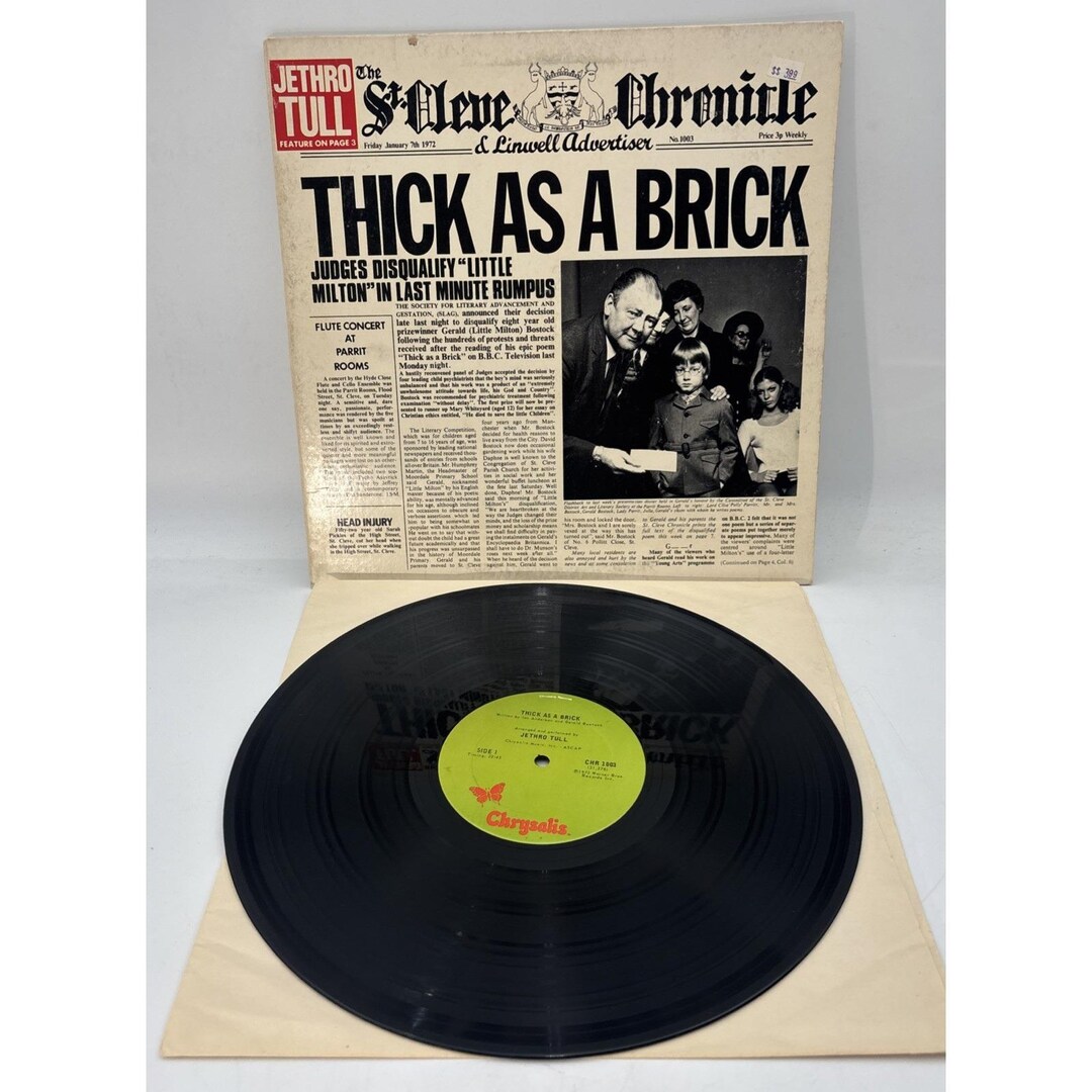 Jethro Tull Thick as A Brick LP Record 1972 Chrysalis Records CHR1003 ...