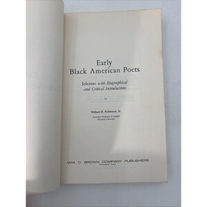 vintage 1969 early black american poets robinson, william h 1st ed. paperback image 5