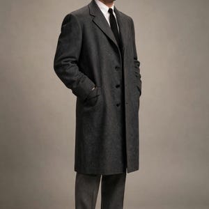 Patron de couture pour manteau homme années 1950, manteau classique vintage (PDF), revers crantés, tailles XS à XXXL